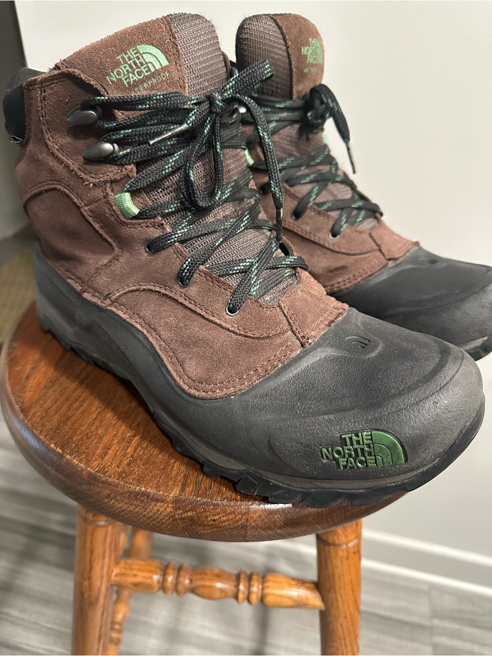 The North Face Heatseeker Waterproof Hiking Boots Brown Green Men’s Size 10.5